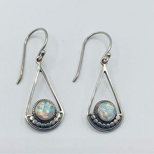 Annika Witt 925 Sterling Silver Opal Dangle Earrings